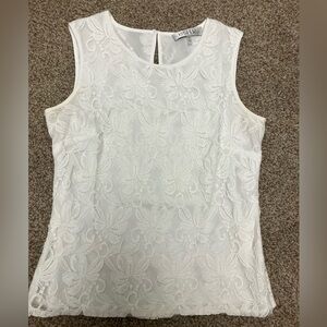 Kasper Ivory Floral Lace Top